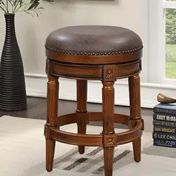 Royaloak Brown Wooden Barstool Without Backrest-image-48