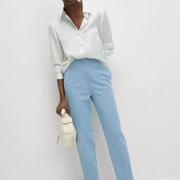 Marks & Spencer Women Tapered Fit High-Rise Ankle Grazer Trouser-image-55