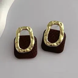 Krelin Gold-Plated Geometric Shaped Textured Studs-1