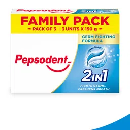Pepsodent Set of 3 2-in-1 Toothpaste with Germ Fighting Formula - 150 g each image 2