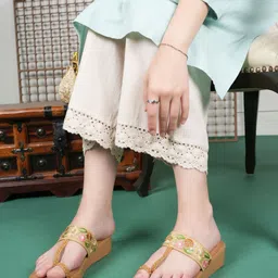 Anouk Textured Block Sandals with Buckles image 5