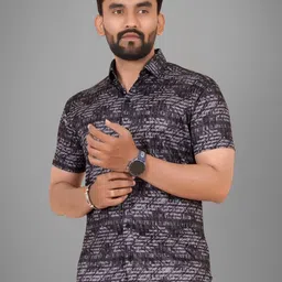 Metronaut Men Spread Collar Abstract Printed Elastane Casual Shirt-image-27