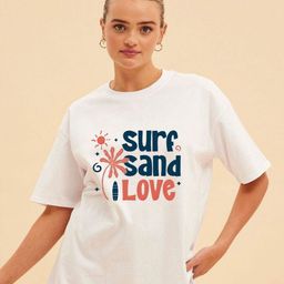 WOBE Typography Printed Drop Shoulder Sleeves Pure Cotton T-shirt-image-96
