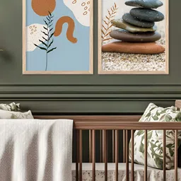 Kotart Brown & Black 2 Pieces Printed Wooden Wall Arts-picture-27