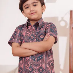 Stuffie Land Boys Classic Printed Casual Shirt-92