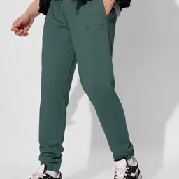The Souled Store Men Slim Fit Mid-Rise Solid Cotton Jogger Pants-image-19