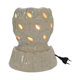 PEEPALCOMM 3Pcs White Electric Leaf Round Diffuser With Mogra Aroma Oils - 10ml Each image 2