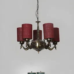 Devansh Maroon & Black Quirky Ceiling Lamp-picture-3
