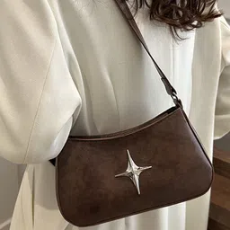 LULU & SKY PU Oversized Structured Shoulder Bag with Fringed image 3