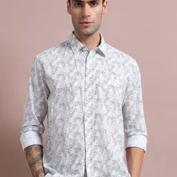 RIGS AND RAGS Men Classic Abstract Printed Spread CollarCasual Shirt-image-91