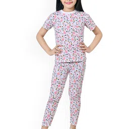 Arshia Fashions Girls Floral Printed T-shirt Pyjamas Night suit-image-96