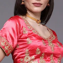 Maroosh Embroidered Thread Work Unstitched Lehenga & Blouse With Dupatta image 2