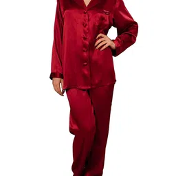 DEHMAN Women Solid Long Sleeves Night Suits-picture-57