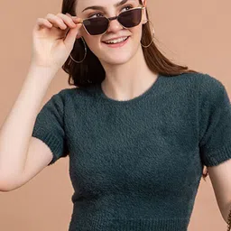 CLAPTON Women Woollen Round Neck Top-image-21