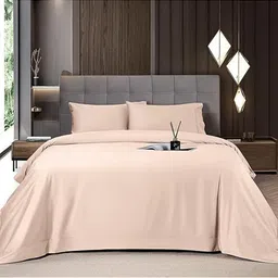 MUSH Peach-Coloured 400 TC Bamboo King Bedsheet with 2 Pillow Covers-image-79