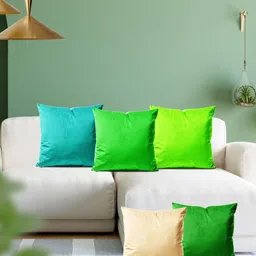 ArtzFolio Multicoloured Set of 5 Velvet Square Cushion Covers image 1