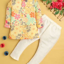 Jeetethnics Boys Floral Printed Kurta with Pyjama & Nehru Jacket-picture-10