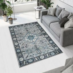 MAA HOME CONCEPT Grey Ethnic Motifs Anti-Skid Woollen Carpet-47