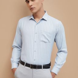 CODE by Lifestyle Striped Spread Collar Cotton Shirt-image-78