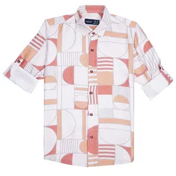 CAVIO Boys Comfort Abstract Printed Spread Collar Casual Shirt-image-75