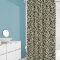 ArtzFolio Grey & Brown Printed Waterproof Shower Curtain-17