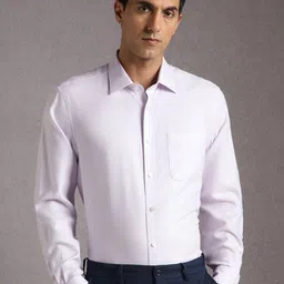 Louis Philippe Self Design Long Sleeves Pure Cotton Formal Shirt-picture-20
