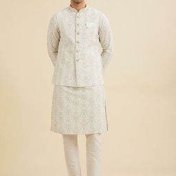 Manyavar Men Embroidered Woven Nehru Jacket-picture-19