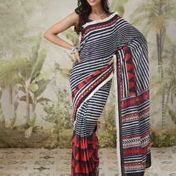RACHNA Striped Saree-image-30