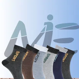 MJE Pack Of 6 Patterned Cotton Ankle Length Socks-picture-1