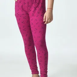 BAESD Girls Printed Pure Cotton Churidar-Length Leggings-picture-47