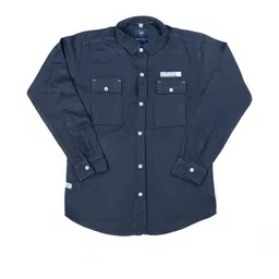 BEARSOUL Boys Navy Blue Solid Casual Shirt-picture-27