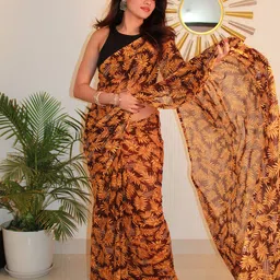 SANJANA SILK Pure Georgette Bagh Saree-image-68