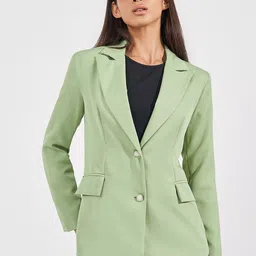Styli Notched Lapel Single Breasted Blazers-image-80