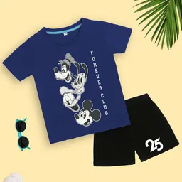 YK Disney Boys Printed Pure Cotton T-shirt with Shorts-image-46