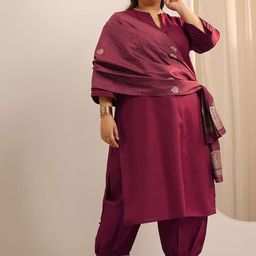 EXTRA LOVE BY LIBAS Plus Size Women Regular Kurta with Salwar & With Dupatta-51