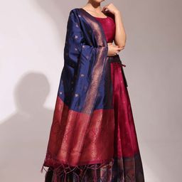 Payu Semi-Stitched Lehenga & Unstitched Blouse With Dupatta image 5