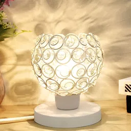 Homesake White Metal Industrial Abstract Shaped Table Lamp-21