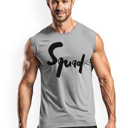 3Colors Printed Round Neck Gym Vest VEST-CCUT-SQUAD-BLK_M-18
