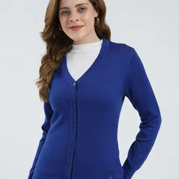 Monte Carlo Women Ribbed Woollen Cardigan-16