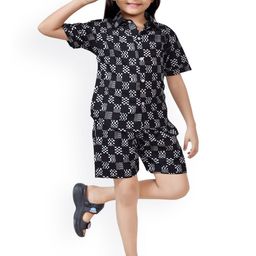 BAESD Girls Printed Pure Cotton Shirt with Shorts-image-79