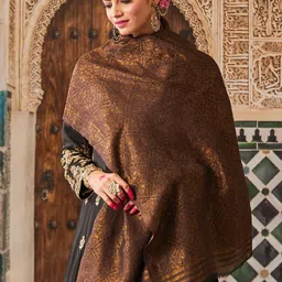 Pashmoda Women Floral Woven Design Reversible Shawl-image-21
