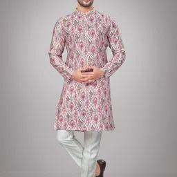 JUGG JUGG JEEYO Men Ethnic Motifs Printed Mandarin Collar Kurta Set-picture-42
