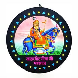 SHRI KHATU SHYAM CREATION Black & Navy Blue Religious Printed Wall Photo Frame-76