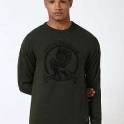 Peter England Casuals Men Printed Round Neck Long Sleeves Woollen Pullover Sweaters-picture-4