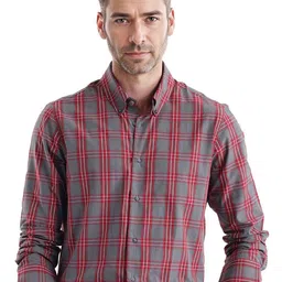 RARE RABBIT Men Comfort Opaque Checked Casual Shirt-image-74
