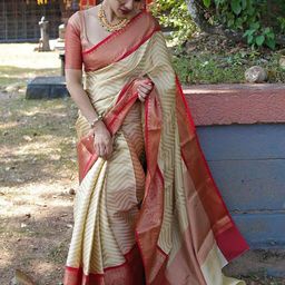 AMRUTKALA SAREES Woven Design Zari Silk Blend Banarasi Saree-image-24