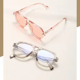 AUGEN Unisex Clear Lens & Gold-Toned Aviator Sunglasses with-17