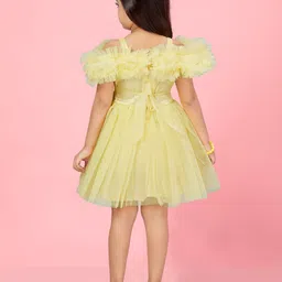 BAESD Flutter Sleeve Net Fit & Flare Dress image 5