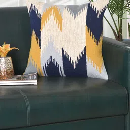 Ode & Cleo Blue & White Geometric Square Cushion Covers-42