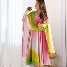 ODETTE Printed Semi-Stitched Dress Material-image-19